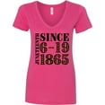 thumbnail image 3 of Inktastic Juneteenth Since 6-19-1865 Women's V-Neck T-Shirt, 3 of 5