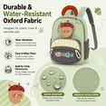 thumbnail image 4 of Lomyolo Toddler Backpack for Girls 3-8, Small Kids Backpack for Preschool Kindergarten, Lightweight School Backpack with Cartoon Patterns, Oxford Bookbag for Travel-GREEN, 4 of 7
