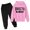Pink*, variant on RUTAYY Boys 2 Piece Casual Set Letter Print Long Sleeve Hoodies Elastic Waist Jogger Pants Kids Daily Outfit Black