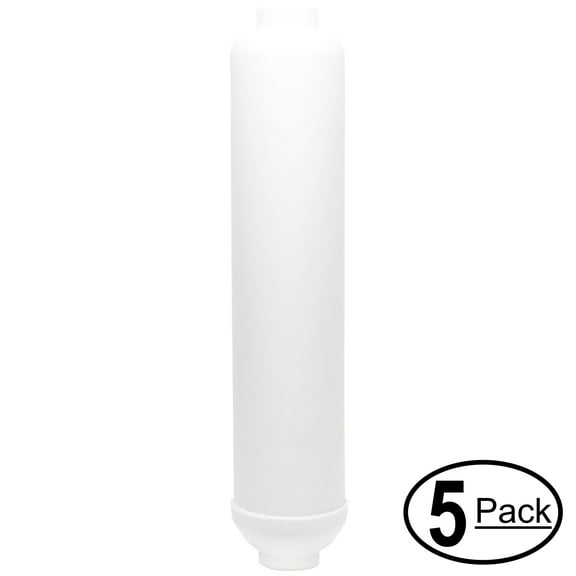 5-Pack Replacement for iSpring RCC7U Inline Filter Cartridge - Universal 10-inch Cartridge for iSpring 123Filter 6-stage 75 GPD Reverse Osmosis Filter with UV #RCC7U - Denali Pure Brand
