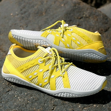 

eczipvz Walking Shoes Women Women s Casual Round Lace Shoes Up Single Flat Fashion Flock Women s casual shoes Shoes for Women Wedge Yellow