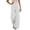 White, variant on Arlun Casual Wide Leg Palazzo Pants for Women Loose Fit Straight Leg Trousers with Pockets Lace Elastic High Waisted Pleated Trim Detail Comfortable Flowy Bottoms White XL