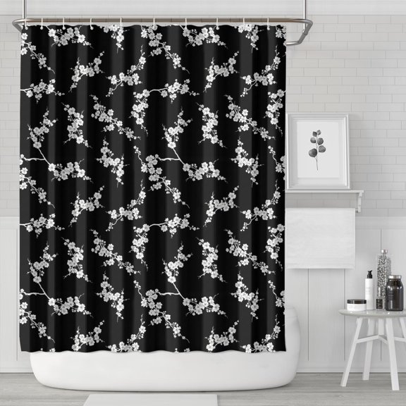 Pioneer Flower Floral Print Pattern Shower Curtain 84”x72", Bathroom Decorative Shower Curtain Set with 12 Hooks, Waterproof Washable