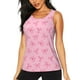 thumbnail image 1 of Fotbe Pink Bows Blusas Sin Mangas para Mujer – Estilo Casual, Corte Suelto, Slim-Fit, Cuello Redondo Deportivo, Tops de Verano para Gimnasio y Yoga-X-Large, 1 of 7