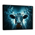 thumbnail image 2 of Designart "Flowing Blue Cow Portrait" Animals Cow Floater Framed Canvas Art Print, 2 of 5