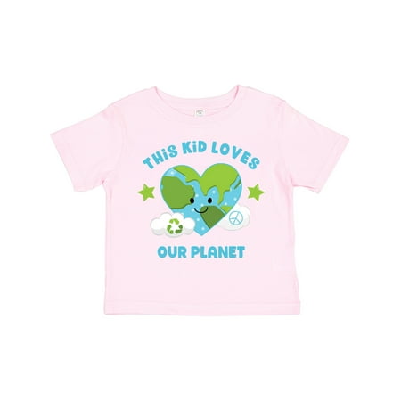 

Inktastic This Kid Loves Earth Gift Toddler Toddler Girl T-Shirt