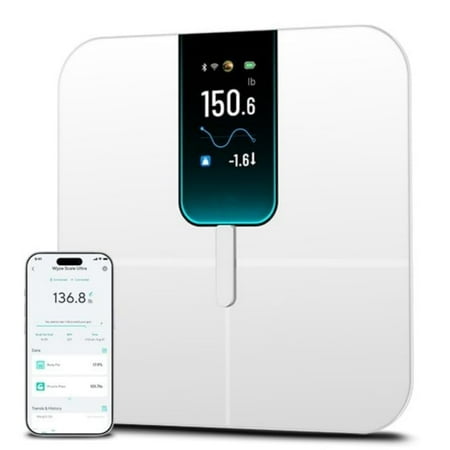 Smart Scale with 4.3" Color Display, Digital Scale for Body Weight BMI Muscle Mass, Heart Rate Monitor, Wi-Fi & Bluetooth Weight Scale with Baby/Pet/Luggage Mode, 400lbs