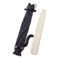 Dnogom 35.43in Extended Cat-Shaped Hot Water Bottle,Rubber Long Warm Bed Quilt Winter Hot Compress Water Bag Ideal Gift for Girlfriend Mom