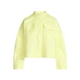 thumbnail image 5 of Scoop Women's and Women's Plus Cropped Oversized Button-Down Shirt, Sizes XS-4X, 5 of 5