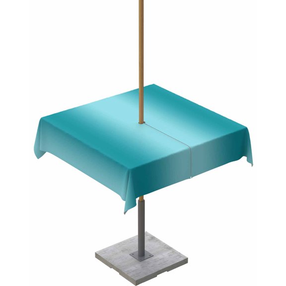 Boanket Outdoor Tablecloth with Umbrella Hole for Patio/Picnic/Party/Camping, Turquoise Ombre Waterproof Table Cloth Square Cover Washable, Modern Abstract Art 60"x 60"