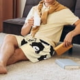 thumbnail image 6 of Kdxio Panda Doing Yoga Print Mens Sleep Shorts Bottoms Soft Comfy Pajama Wear Pants with Drawstring Pockets, 6 of 7