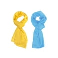 thumbnail image 4 of Wrapables® Lightweight Polyester Solid Colored Scarf (Set of 2), Marigold and Peacock Blue, 4 of 8