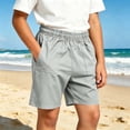 thumbnail image 6 of Busydd Boys Shorts 5-15 Years Casual Solid Color Elastic Waist Cargo Shorts for Boy Comfy Relaxed Summer Shorts with Pockets 7-8 Years, 6 of 10