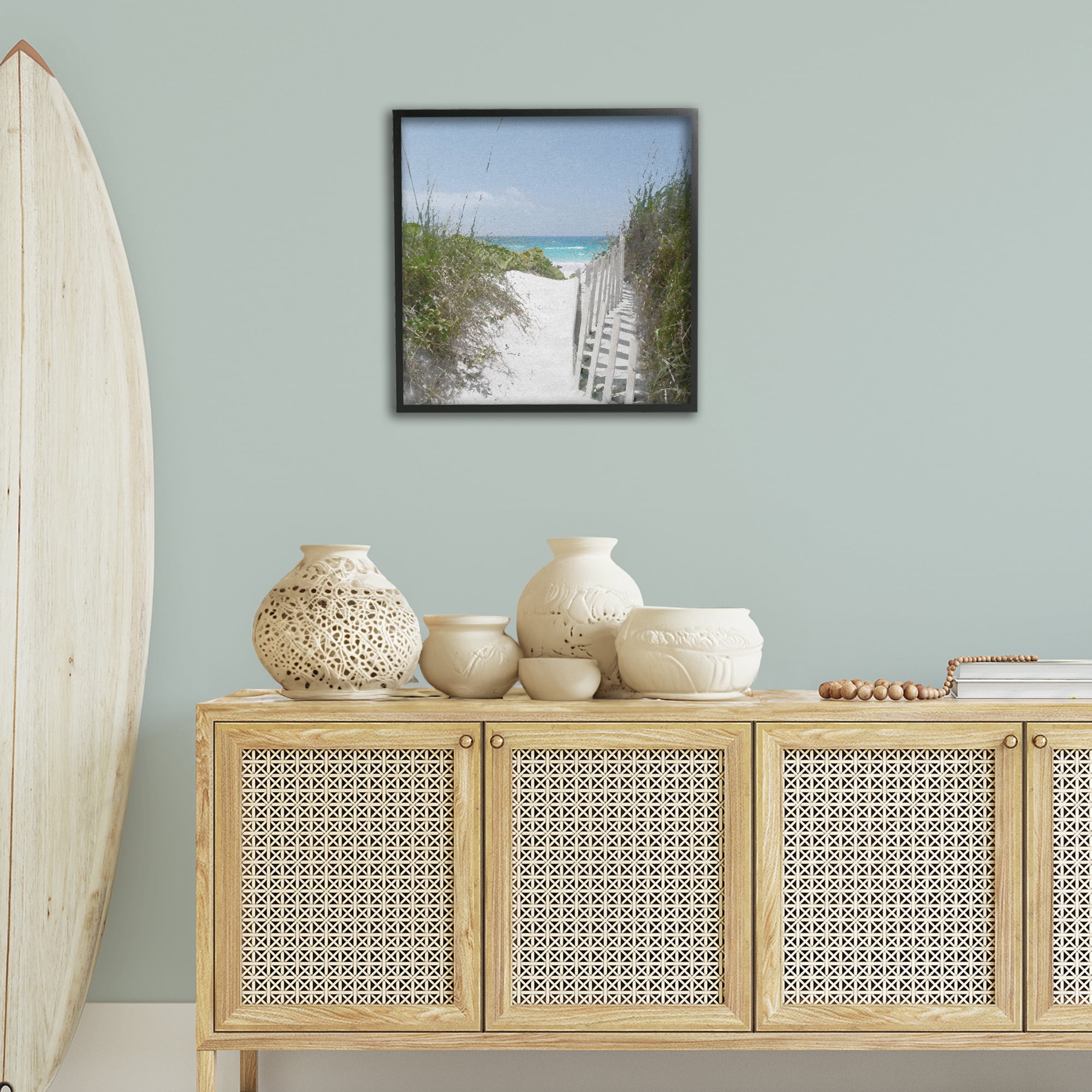 Stupell Industries To The Sea Landscape Coastal Photography Black Framed Art Print Wall Art, 24 x 24