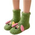 thumbnail image 2 of FAIOROI Womens Fuzzy Socks Cute 3D Dog Cartoon Winter Warm Soft Plush Slipper Socks Christmas Gift Green Free Size, 2 of 6