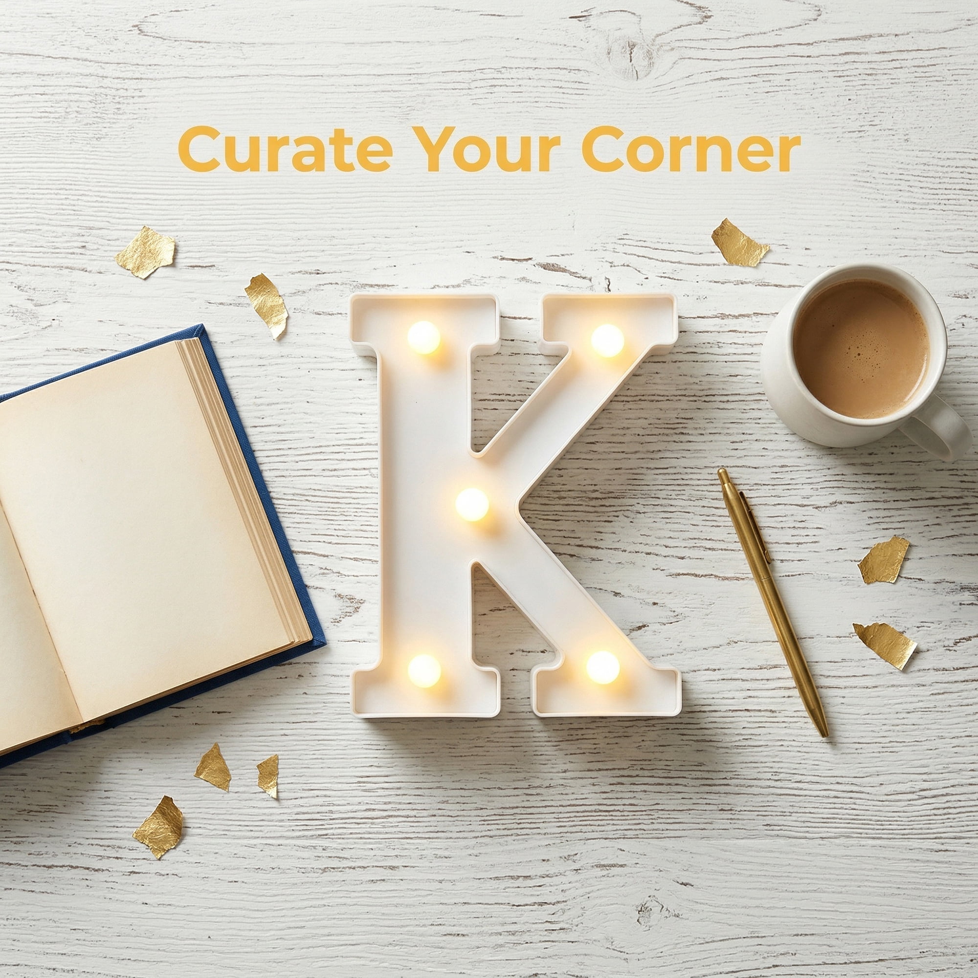 Unique Bargains Marquee Letters With Lights LED Light Up Signs Letter K 5"L x 1.1"W x 6.1"H