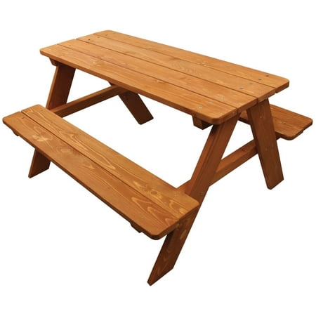 Ghp 4 Person Capacity Brown Wood Kids Outdoor Picnic Table With