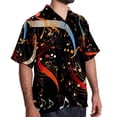 thumbnail image 2 of Note Men's Casual Short Sleeve Printed Button Down Spread Collar Tops Summer Beach Shirts Unisex, 2 of 6
