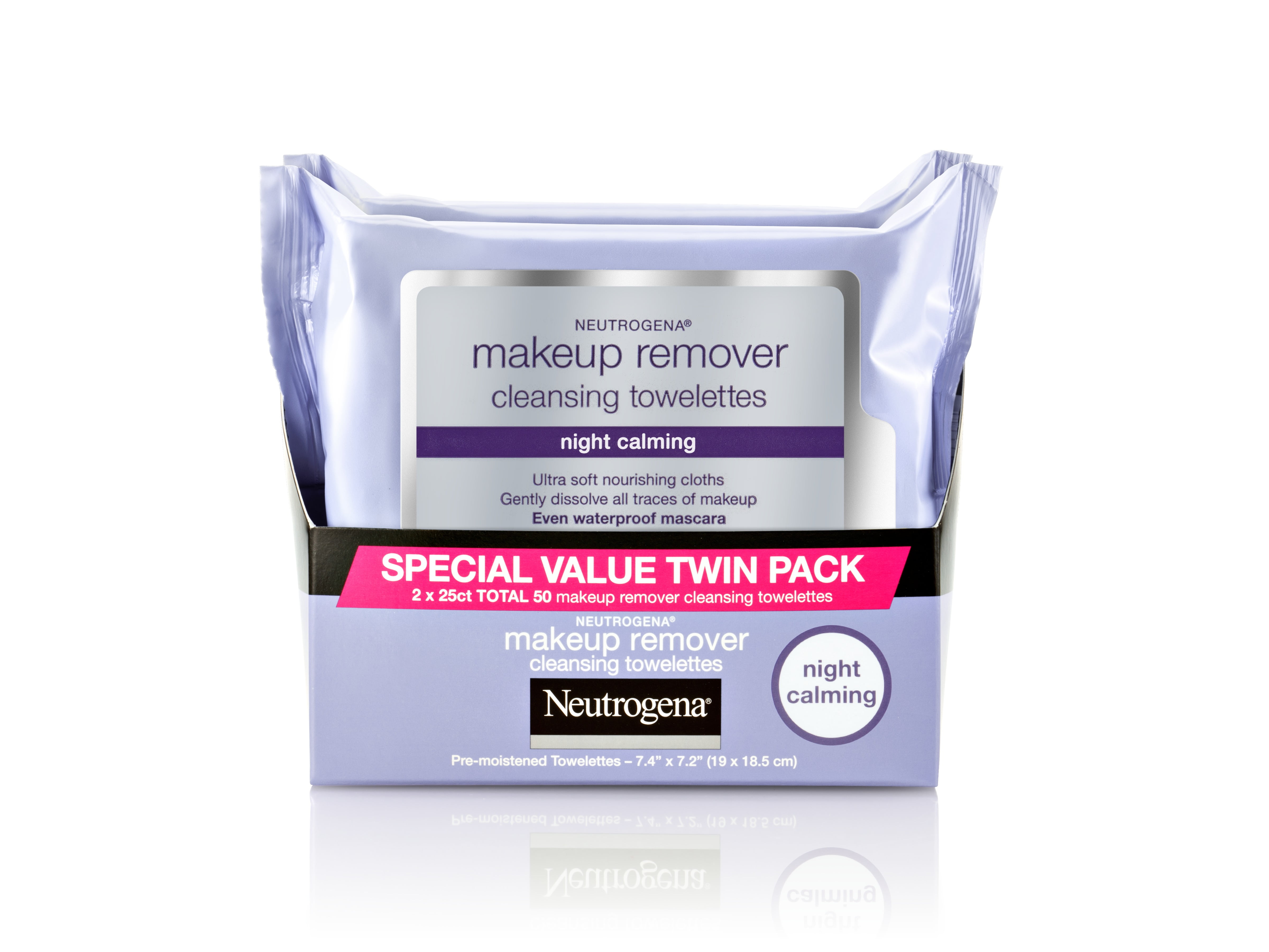 2 Pack, Neutrogena Night Calming Makeup Remover Wipes, 25 ct Walmart
