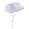 thumbnail image 2 of BLESIYA Cowboy Hat Adults Wide Brim hat for Photo Props Festival Themed Party White, 2 of 8