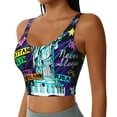 thumbnail image 2 of Fotbe New York City Sujetador Deportivo Largo sin Aros para Mujer con Almohadillas y Soporte Medio, Transpirable y Absorbente, Camiseta Tipo Chaleco o Tank Top-Medium, 2 of 8