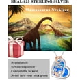 thumbnail image 6 of Dorunmo Dinosaur Necklace for Women 925 Sterling Silver Mother and Daughter Son Necklace Dino Jewelry Gifts for Mom (1 Cub, Blue Opal), 6 of 6