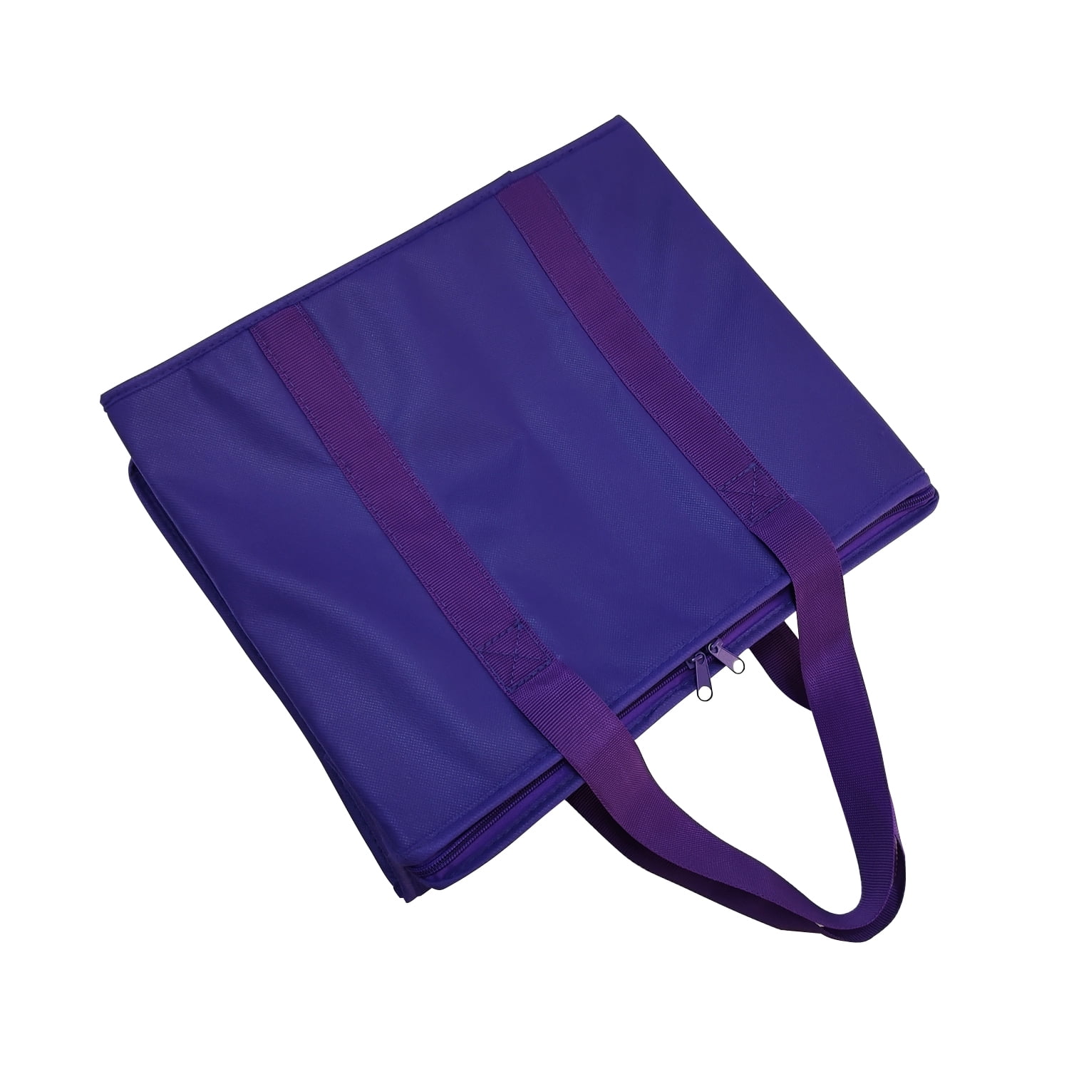 Yalin Set of 2 Large Insulated Collapsible Cooler Bags with Durable Dual Zipper Closure,Reusable Grocery Shopping Bags Keep Food Hot or Cold,Ideal for Instacart,Grocery Transport (Purple)