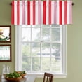 thumbnail image 4 of Red Pink Stripe Valances for Windows, Decorative Rod Pocket Window Valance Curtains, Geometric White Vertical Striped Short Curtain Drapes for Kitchen/Bathroom/Living Room, 2 Panels, 54" W x 18" L, 4 of 8