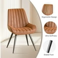 thumbnail image 4 of Hawsaiy Modern Upholstered Dining Chairs Set of 6, Comfy Kitchen Side Chairs with Thick Cushions & Metal Legs, Brown, 4 of 8