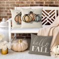 thumbnail image 4 of Fall Pillow Covers 16x16 Inch Pumpkins Grey Autumn Harvest Hello Fall Throw Pillowcase Holiday Home Decor Sofa Bedroom Cushion Case Outdoor Indoor Decorations Set of 4, 4 of 6