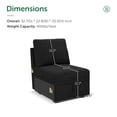 thumbnail image 2 of HONBAY Single Seat with Storage for Modular Sectional Sleeper Sofa, Velvet Black, 2 of 5