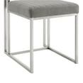 thumbnail image 2 of Anastasia Dining Chair with Brushed Stainless Steel and Light Gray Fabric - Set of 2, 2 of 9
