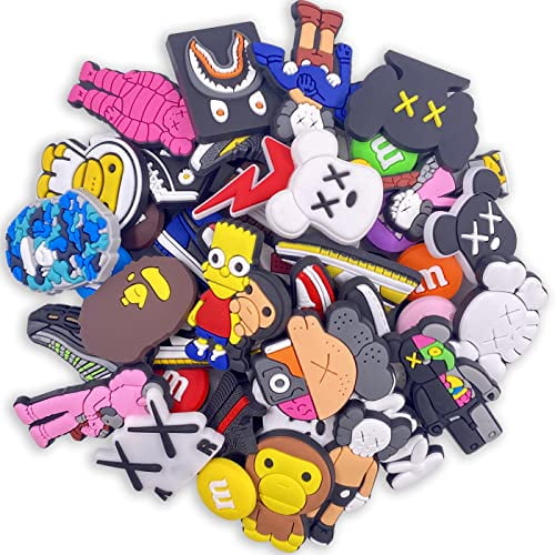 40PCS Cool Shoe Charms for Croc Clog Sandals Wristband Bracelets Croc Charms  for Boy Kids Girls Boys Teens Men Birthday Gifts Party Favor 