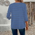 thumbnail image 5 of Cardigan Sweaters Casual Dressy Cardigans Casual Loose 2026 Spring Outfits Women's Casual Striped Long-Sleeve Cardigan Jacket/Top Blue L, 5 of 7