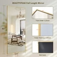 thumbnail image 5 of BEAUTYPEAK Full Length Mirror 65"x25" Rectangle Body Dressing Floor Mirrors,Gold, 5 of 6