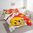 thumbnail image 3 of Manfei Rugby Football Sport 7pcs Bedding Comforter Set,Boya Ball Game Queen Bedding Sets,Yellow Red White Queen Sheet Sets For Adults,Luxury Bedroom Decor Reversible, 3 of 8