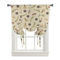 thumbnail image 2 of Mushroom Flowers And Leaves Retro Window Curtain for Living Room Kitchen Tie-up Roman Curtain Home Decor Balcony Blinds Drapes, 2 of 5