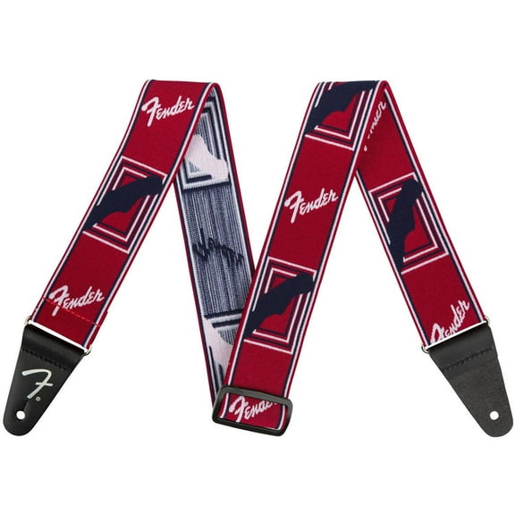 Fender Weighless Monogrammed Guitar Strap, Red/White/Blue