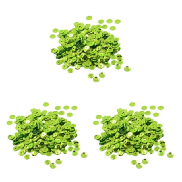 maskred Vibrant 400 Pcs Sequins Ronds en Vrac Couture Embellissement 7mm Vert 3ensemble
