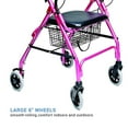 thumbnail image 3 of Graham Field Lumex Walkabout Lite Rollator with Seat & 6 Inch Wheels, Pink, 3 of 10