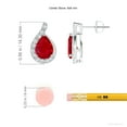 thumbnail image 5 of Angara Natural 2.3 ct Ruby Earrings with Diamond for Women in 14K White Gold (Size-8x6mm) – July Birthstone Jewelry | Prong Set Ruby Earrings, 5 of 10