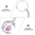 thumbnail image 4 of Crystal Moon Keychain for Hanging Keys Vintage Silver Keyring, 4 of 4