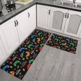 thumbnail image 2 of Game Controller Black Pattern Anti Fatigue Kitchen Rugs Set Of 2, Non Slip Washable Decorative Floor Mats for Kitchen Sink Laundry, 17"x30" and 17"x47", 2 of 5