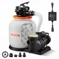 thumbnail image 1 of VEVOR FlashPure Sand Filter Pump, 14 in for Above Ground Pool, 0.75 HP 3500 GPH, Swimming Pool Filter System with Timer, 6X Faster Filtration, Media Installed, 1 of 9