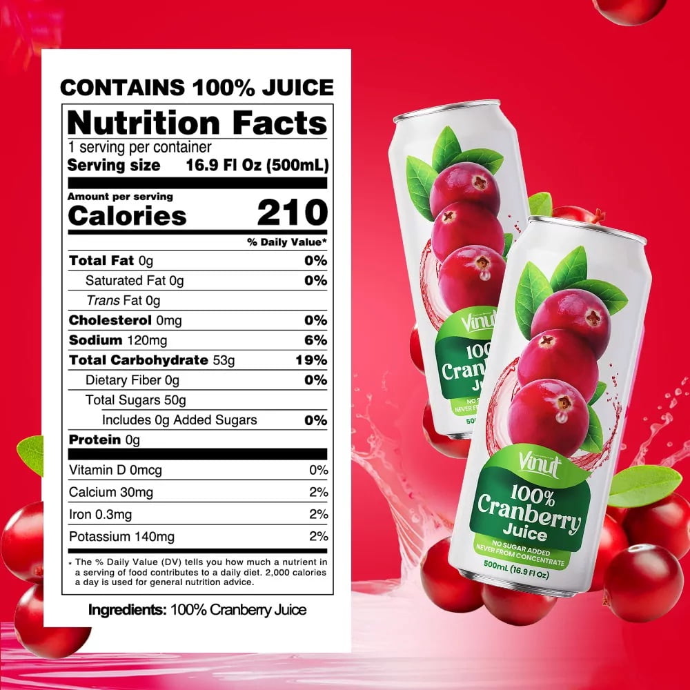 Vinut 16.9 fl oz  100% NFC Cranberry Juice Drink (No Sugar Added)