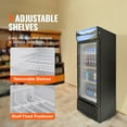 thumbnail image 3 of KFFKFF Commercial Display Fridge, 6.8 Cu.Ft / 195L, Beverage Cooler with Glass Door, Upright Refrigeration Unit with 3 Adjustable Shelves, Includes Customizable Lightbox, 3 of 9
