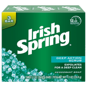 Deep Action Scrub Deodorant Soap by Irish Spring, 3 Ct