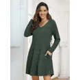 thumbnail image 4 of Plus Size Sweater Dresses for Women 5XL, VEPKUL Casual Sweater Dresses Long Sleeve V Neck Fall Winter Dress Tunic Dress with Pockets, 4 of 9