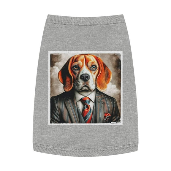 Pet Tank Top Beagle Dog Wearing Business Suit