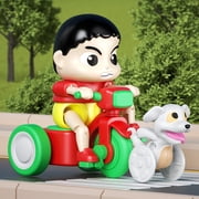 FEOLGEHLY Walking Tricycle Toy with Crawling Dog, Pull Back Baby Car Toys for Toddlers 1-3 3-5, Christmas Stocking Stuffers for Kids, Holiday Christmas Birthday Gifts Party Favors, Goodie Bag, Red